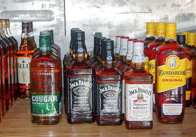 Alcohol supplies for purchase at the Club’s Bottleshop